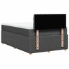vidaXL Cama box spring con colch&oacute;n tela gris oscuro 120x200 cm