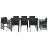 vidaXL Conjunto de Comedor de Jard&iacute;n 9 pcs Negro rat&aacute;n sint&eacute;tico