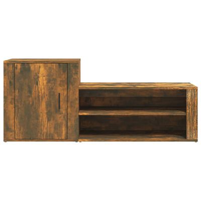 vidaXL Mueble zapatero madera contrachapada roble ahumado 130x35x54 cm