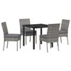 vidaXL Conjunto de Comedor de Jard&iacute;n 5 uds. Gris