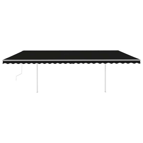 vidaXL Toldo retr&aacute;ctil autom&aacute;tico con postes gris antracita 6x3 m