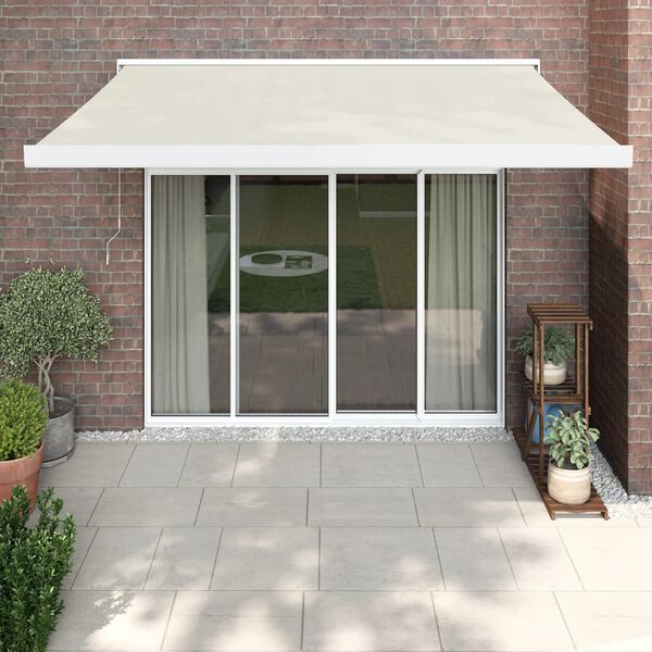 vidaXL Toldo retr&aacute;ctil aluminio y tela color crema 3x2,5 m