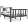 vidaXL Estructura de cama doble madera maciza gris 135x190 cm