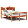 vidaXL Cama con estanter&iacute;a sin colch&oacute;n madera maciza marr&oacute;n 140x200 cm