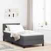 vidaXL Cama tipo Box Spring con colch&oacute;n Gris oscuro 90 x 190 cm tela