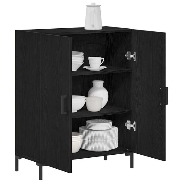 vidaXL Vitrina Roble Negro 69,5 x 34 x 90 cm Madera contrachapada