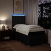 vidaXL Cama box spring con colch&oacute;n tela negro 90x200 cm