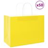 vidaXL Bolsas de papel con asas 50 uds amarillas 32x17x25 cm