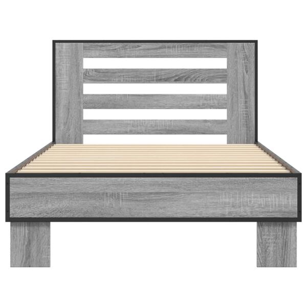 vidaXL Estructura cama madera ingenier&iacute;a metal gris Sonoma 100x200 cm