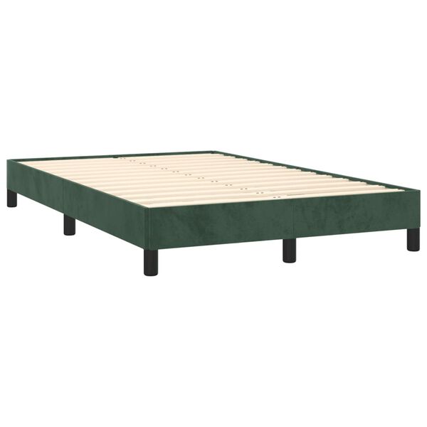 vidaXL Estructura cama sin colch&oacute;n terciopelo verde oscuro 120x190cm