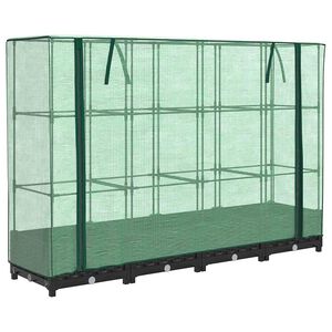 vidaXL Jardinera elevada con cubierta de invernadero aspecto rat&aacute;n 160x40x123 cm