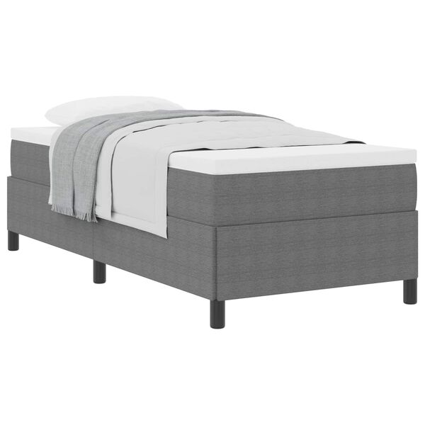 vidaXL Cama tipo Box Spring Gris Claro 90 x 200 cm Tela de Pana