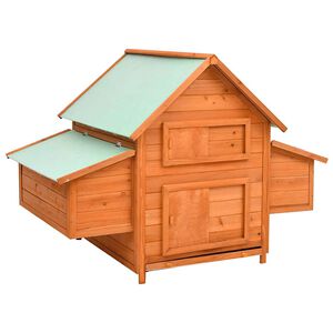 vidaXL Gallinero de madera maciza de abeto rojo 150x96x110 cm
