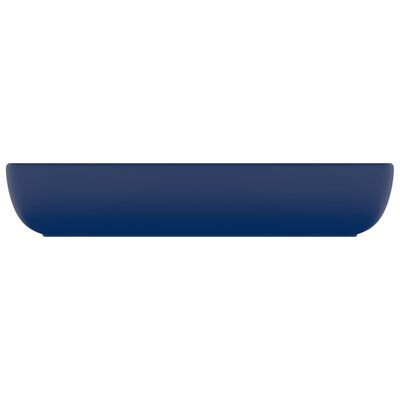 vidaXL Lavabo rectangular de lujo cerámica azul oscuro mate 71x38 cm