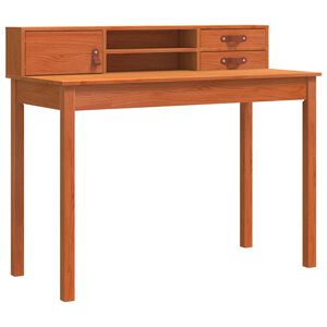 vidaXL Escritorio Marr&oacute;n cera 110 x 50 x 93 cm Madera de Pino S&oacute;lido