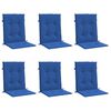 vidaXL Coj&iacute;n silla jard&iacute;n respaldo bajo 6 uds tela Oxford azul