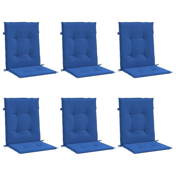 vidaXL Coj&iacute;n silla jard&iacute;n respaldo bajo 6 uds tela Oxford azul