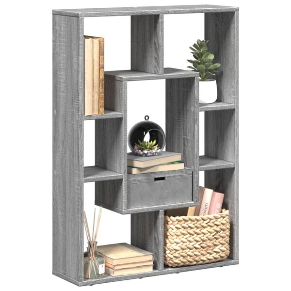 vidaXL Estantería de madera de ingeniería gris Sonoma 63x20x90 cm