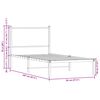 vidaXL Estructura de cama sin colchón metal roble ahumado 90x200 cm