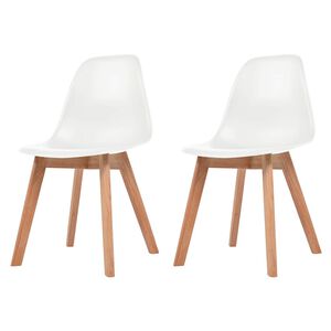 vidaXL Sillas de comedor 2 unidades pl&aacute;stico blanco