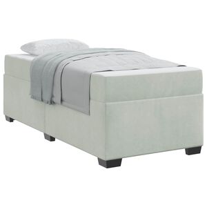 vidaXL Estructura de cama con colch&oacute;n Gris Claro 100 x 200 cm tela