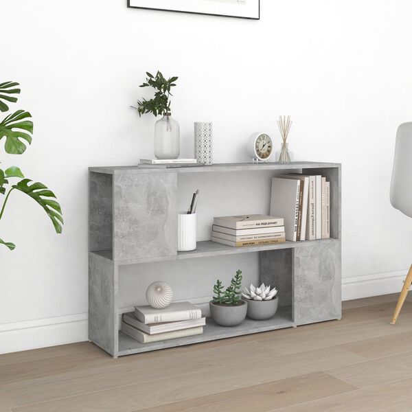 vidaXL Librería de madera contrachapada gris hormigón 100x24x63 cm