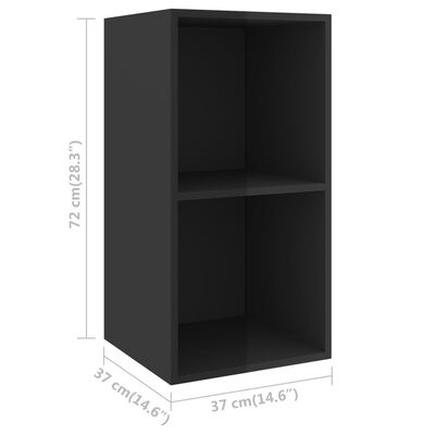 vidaXL Muebles de salón 4 piezas madera de ingeniería negro brillo
