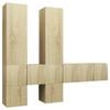 vidaXL Muebles de pared de TV 7 pzas aglomerado color roble Sonoma