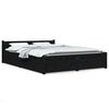 vidaXL Estructura de cama con cajones doble negro 135x190 cm