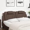 vidaXL Cabecero de cama acolchado Viana cuero sint&eacute;tico marr&oacute;n 160 cm