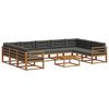 vidaXL Conjunto de sof&aacute;s de exterior 10 pcs Natural y Antracita