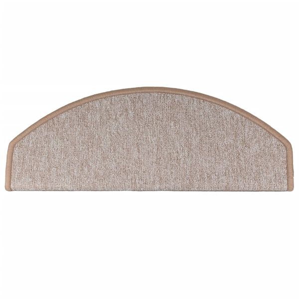 vidaXL Felpudos para escaleras 10 unidades 65x24x4 cm Marrón claro Semicircular Grande