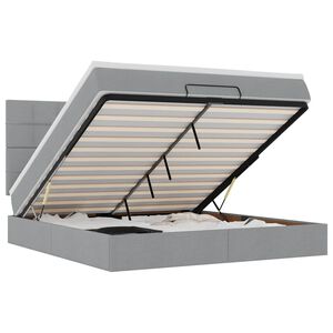 vidaXL Estructura de cama otomana colch&oacute;n tela gris claro 160x200cm