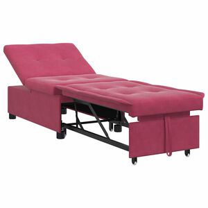 vidaXL Sof&aacute; cama Rojo vino 194 x 67 x 82 cm Terciopelo
