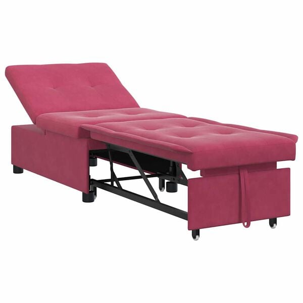 vidaXL Sof&aacute; cama Rojo vino 194 x 67 x 82 cm Terciopelo