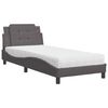 vidaXL Estructura de cama sin colch&oacute;n Zadar cuero sint&eacute;tico gris 90x190 cm