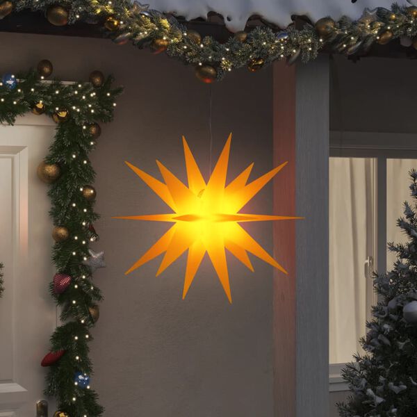 vidaXL Lámpara de Navidad con LED plegable amarilla 100 cm