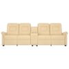 vidaXL Sillón de masaje reclinable 4 plazas con portavasos crema