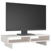 vidaXL Soporte para monitor madera maciza de pino blanco 60x27x14 cm