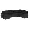 vidaXL Set de sof&aacute;s de jard&iacute;n 8 piezas y cojines rat&aacute;n sint&eacute;tico negro
