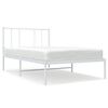 vidaXL Estructura cama sin colch&oacute;n con cabecero metal blanco 107x203cm