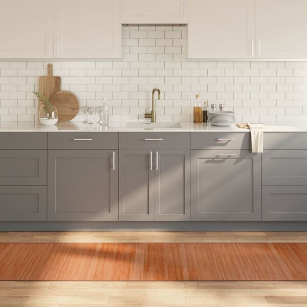 vidaXL Alfombra rectangular bamb&uacute; marr&oacute;n 70x400 cm