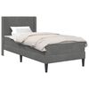 vidaXL Estructura de cama con colch&oacute;n Gris oscuro 90 x 190 cm