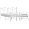 vidaXL Estructura cama sin colch&oacute;n con estribo metal blanco 135x190 cm