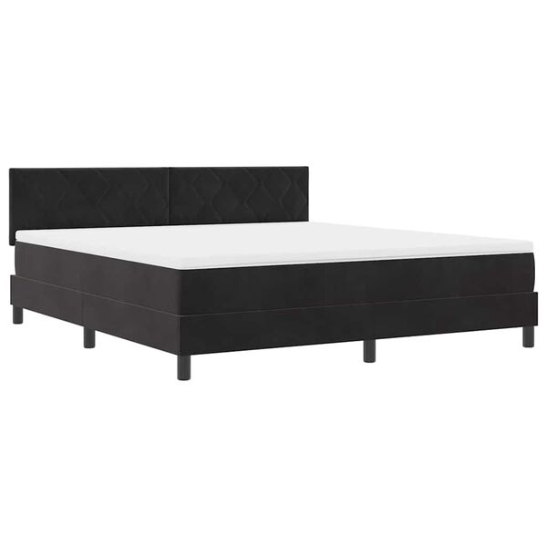 vidaXL Cama tipo Box Spring con colch&oacute;n Negro 180 x 200 cm Terciopelo