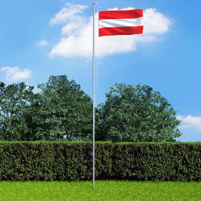 vidaXL Bandera de Austria y mástil de aluminio 4 m