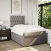 vidaXL Cama box spring con colch&oacute;n tela gris taupe 120x190 cm