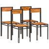 vidaXL Sillas de comedor 4 unidades madera maciza de acacia