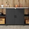 vidaXL Almacenamiento de cocina con puerta Negro 60 x 50 x 92 cm Acero