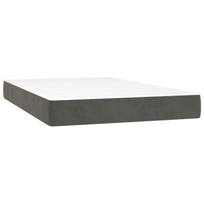 vidaXL Cama box spring colchón y LED terciopelo gris oscuro 120x200 cm